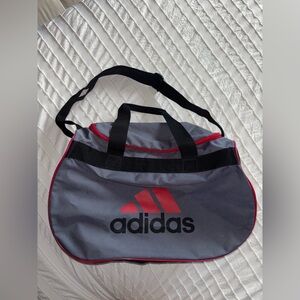 Adidas Black and Red Duffel Bag